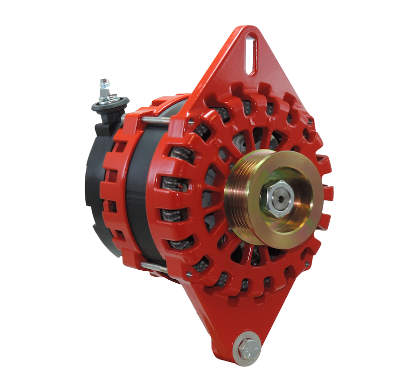 XT-SF-250-K6 - Alternator, XT Series, 250A, 12V, Spindle Mount (Single Foot), 1-2in, K6 Serpenine Pulley, Case Ground