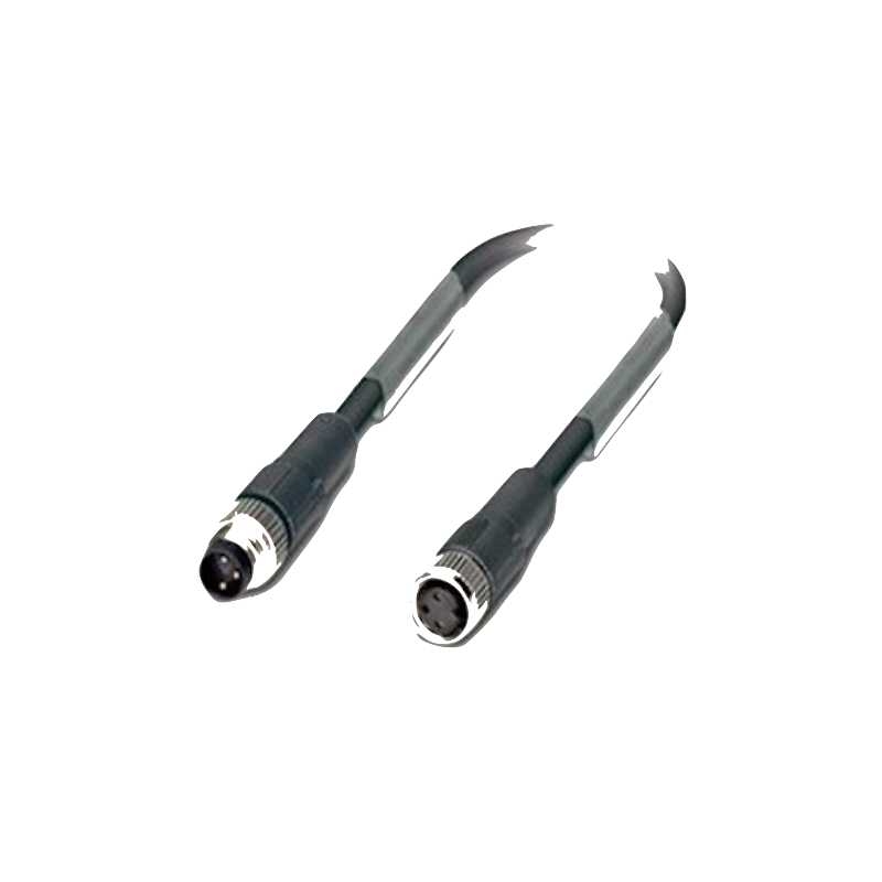 Male to Female circular 3 pole connector 1 m cable (bag of 2)