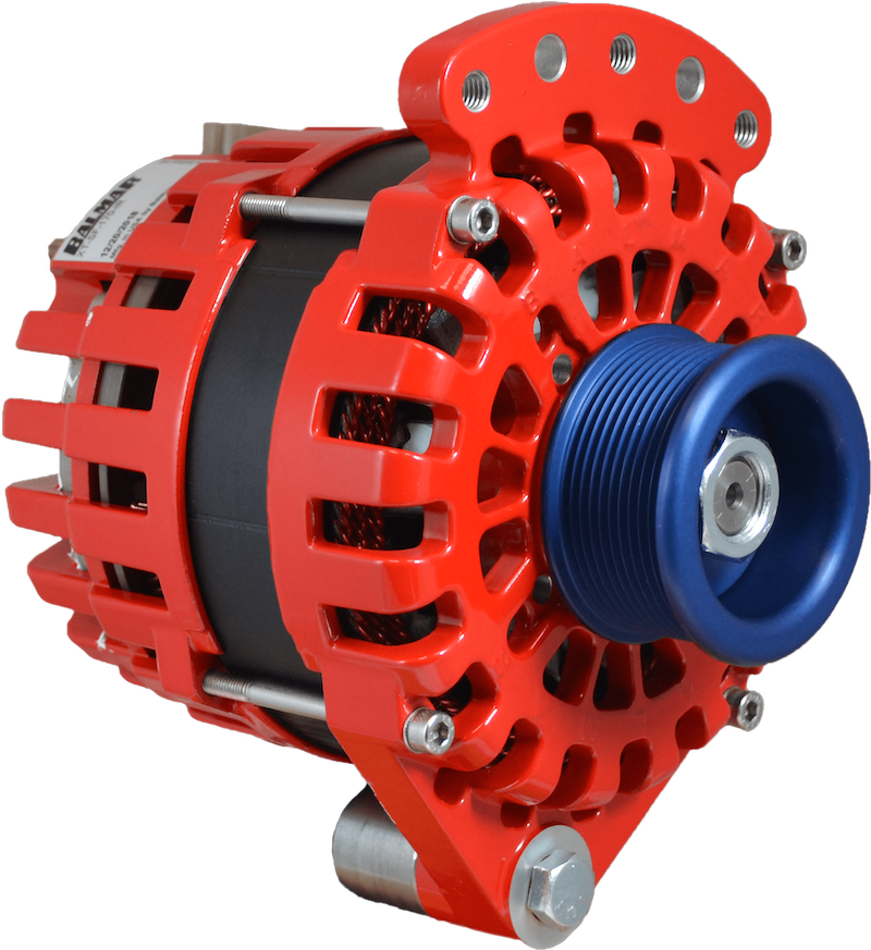 XT-SF-170-J10 - Alternator, XT Series, 170A, 12V, Spindle Mount (Single Foot), 1-2in, J10 AltMount Serpentine Pulley, Case Ground